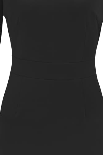 Trumpet Long Sleeve Mesh Church Dress Clergy Tab Insert Collar Priestess Dress - color: Black, size: Medium