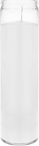 Unscented White Prayer Candle in Tall Glass Jar – Religious Devotional Candle for Church, Home Altar, Emergency & Memorial Use (Pack of 4)