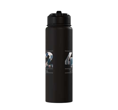 412 Skyline Number City Pride Script Stainless Steel Insulated Water Bottle - color: Black