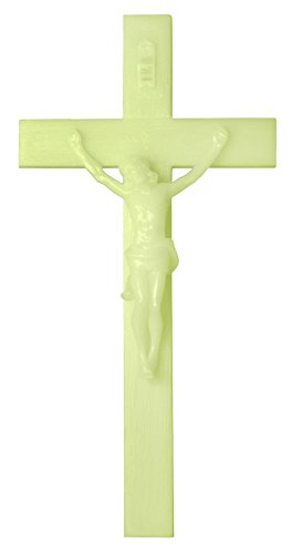 Luminous Catholic Wall Crucifix - Glows in The Dark! (12" x 6") - size: 12"L x 6"W