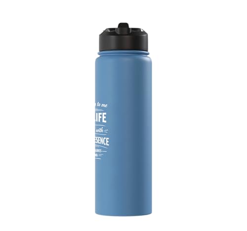 Psalm 16:11 Path of Life Bible Verse Scripture Faith Prayer Stainless Steel Insulated Water Bottle - color: Light Blue