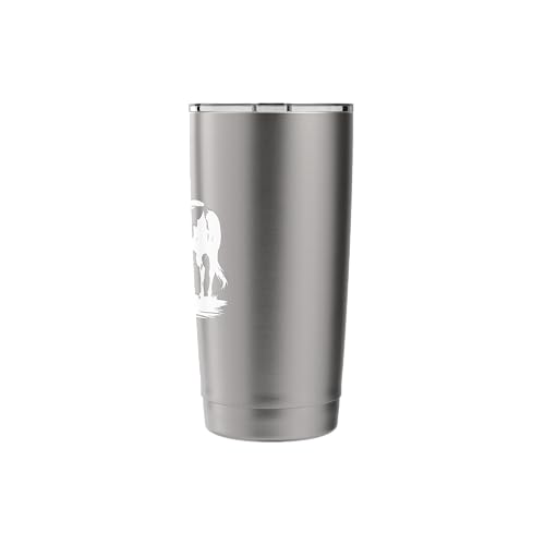 Praying Cowboy Kneeling Cross Western Bible Jesus Horse Stainless Steel Insulated Tumbler - color: Brushed Steel