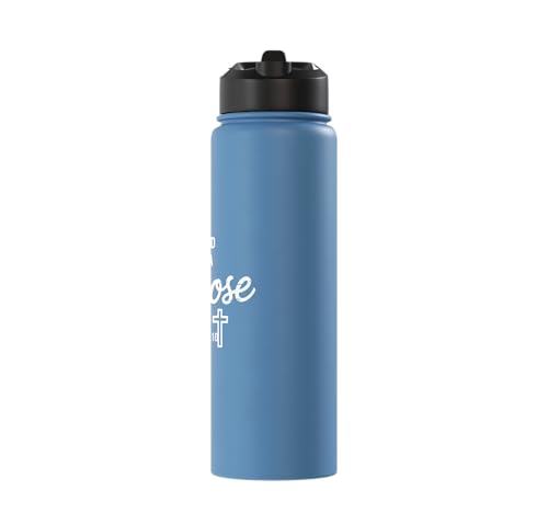 Created With A Purpose Ephesians 2 10 Verse Stainless Steel Insulated Water Bottle - color: Light Blue