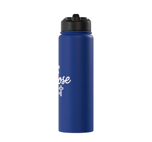 Created With A Purpose Ephesians 2 10 Verse Stainless Steel Insulated Water Bottle - color: Royal Blue