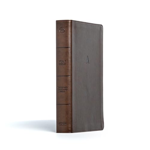CSB Personal Size Giant Print Bible, Brown LeatherTouch, Red Letter, Presentation Page, Footnotes, Full-Color Maps, Easy-to-Read Bible Serif Type