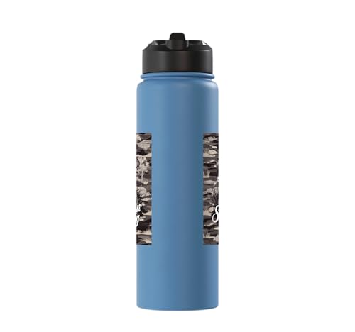 Labrador Hunting Dog Art with Southern Boy Script Stainless Steel Insulated Water Bottle - color: Light Blue