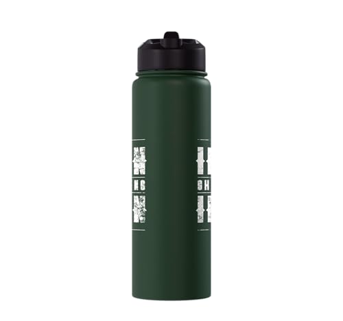Iron Sharpens Iron Christian Gym Water Bottles Bible Verse Stainless Steel Insulated Water Bottle - color: Dark Green