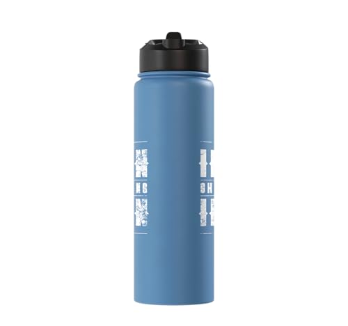 Iron Sharpens Iron Christian Gym Water Bottles Bible Verse Stainless Steel Insulated Water Bottle - color: Light Blue