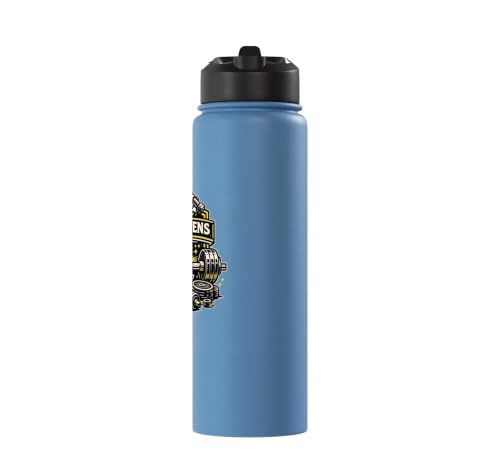Iron Sharpen's Iron Christian Men Bible Scripture Gym Workou Stainless Steel Insulated Water Bottle - color: Light Blue