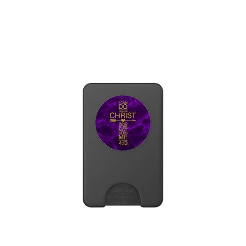 Philippians 4:13 Cross Christian Gifts Women Heart Purple PopSockets PopWallet for MagSafe - style: Magnetic PopWallet
