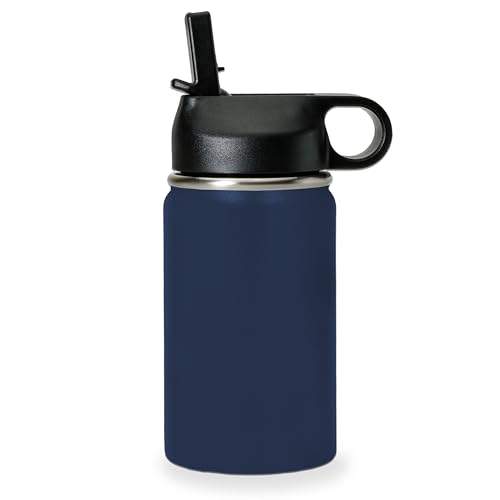 LaserGram Personalized 12oz Water Bottle, Bible Verse John 14-6 (Navy Blue) - color: Navy Blue, size: 12 Ounces