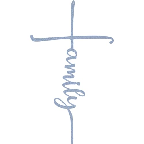 Family Cross Metal Wall Art - 11.7" X 20" - Hammered Silver - color: Hammered Silver, size: 20"L x 11.7"W