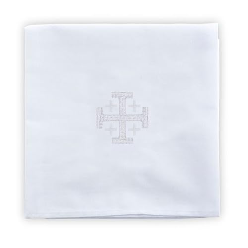 Jerusalem Cross Embroidered Corporal Cloth Set for Altar Use - Pack of 4