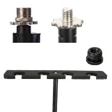 Multi Mic Holder for Mic Stand, Multiple Microphone Organizer and Display for Wired and Wireless Mics, Hold Up to 4 Microphones, Aluminum, Black