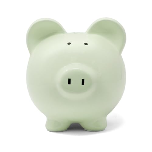 Child to Cherish Ceramic Piggy Bank, Green - color: Green