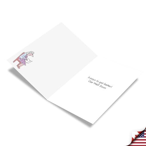 NobleWorks Funny Get Well Soon Cartoon Greeting Card w/Envelope C3299GWG - style: Insurance Card