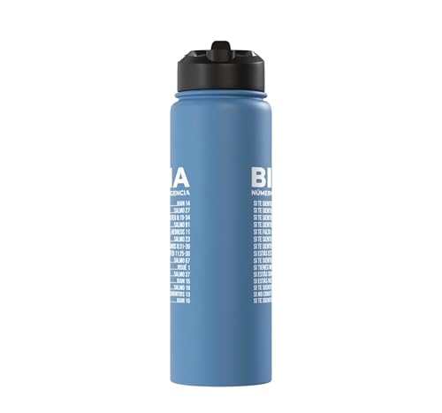 Biblia Numeros De Emergencia Christian Spanish Scripture God Stainless Steel Insulated Water Bottle - color: Light Blue