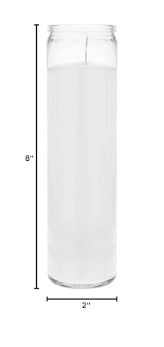 Mega Candles Unscented Devotional Vigil Prayer Wax Candle 6 Count 2" x 8" - color: White, size: 6 Pieces