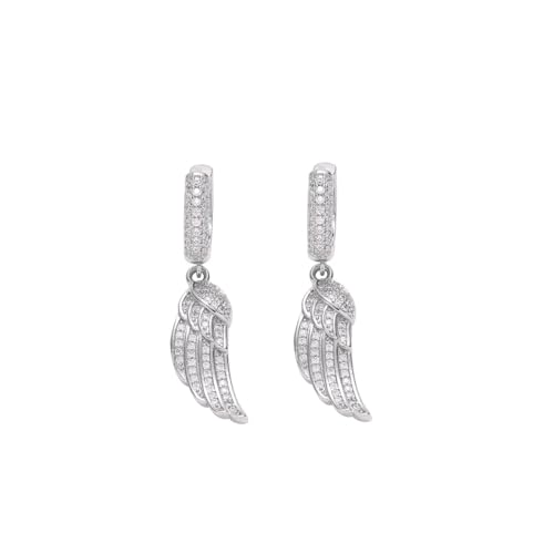 Gold Plated Angel Wing Earrings with stones