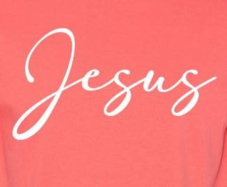 Jesus Shirt Religious Gifts Christian Graphic Tees for Men - color: Coral, size: Large