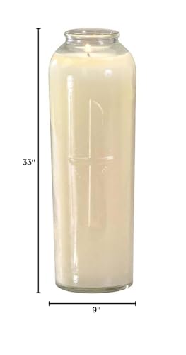 Trinity Church Supply 7 Day Outdoor Sanctolite 100% Paraffin Wax Unscent Long Hours Lasting Candle for Baptism Prayer Easter Party Decoration