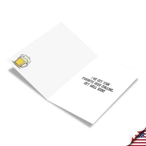NobleWorks - Funny Get Well Greeting Card - Hilarious Feel Better Notecard with Envelope - Plenty of Fluids C7236GWG - style: Plenty Of Fluids
