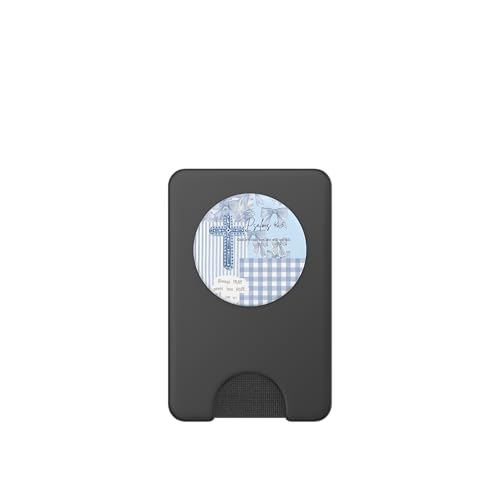 Blue Bow Floral Christian Collage Bible Verse Pattern Cross PopSockets PopWallet for MagSafe - style: Magnetic PopWallet