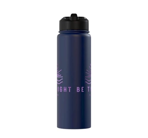 Be the Light Scripture (Matthew 5:14) For Encouragement Stainless Steel Insulated Water Bottle - color: Navy Blue