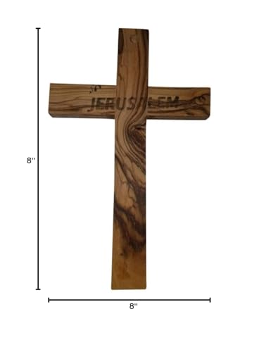 Bethlehem Gifts TM Handcarved from Bethlehem Olive Wood Cross Crucifix (Cross, 8") - color: Cross, size: 8"L x 8"W