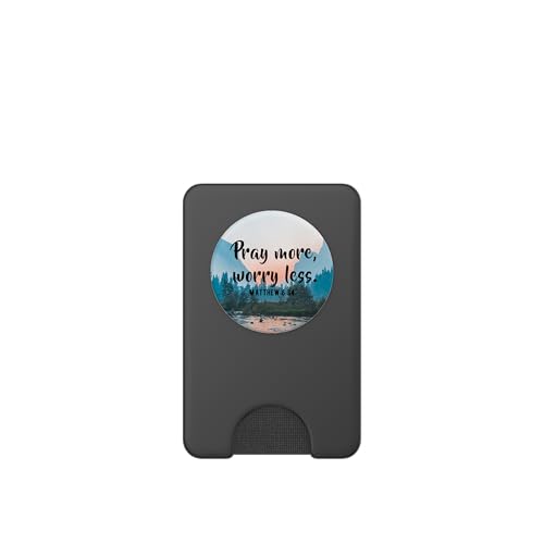 Pray More Worry Less Christian Bible Verse Matthew 6:34 PopSockets PopWallet for MagSafe - style: Magnetic PopWallet