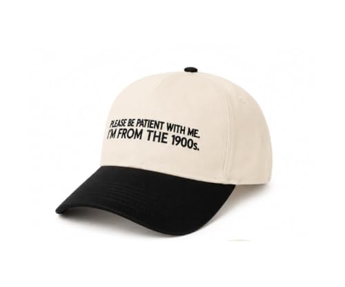 Two-Toned Embroidered Lettering Dad Hat Original Classic Vintage Low Profile Baseball Cap Adjustable Plain Snapback - color: 1900,cream/Black