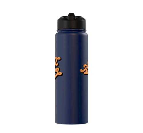 Soul Asylum Retro Script Design – Spiritual Wellness Stainless Steel Insulated Water Bottle - color: Navy Blue
