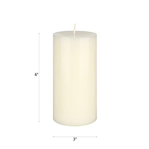 Mega Candles 1 pc Unscented Solid Ivory Pillar Candles, Hand Poured Premium Wax Candle 3 Inch x 6 Inch, Home Décor, Spas, Weddings, Occasions, Party, Centerpieces, Holidays, Vigils, Prayers - color: Ivory, size: 1 Piece
