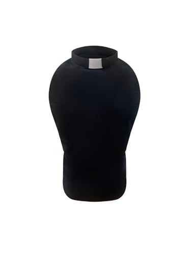 Tab Collar Clergy Shirt Front for Men and Women - color: Black, size: 15"-17.5" Neck