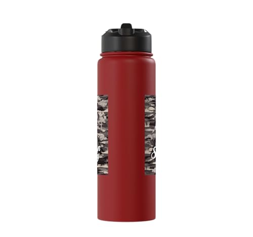 Labrador Hunting Dog Art with Southern Boy Script Stainless Steel Insulated Water Bottle - color: Red