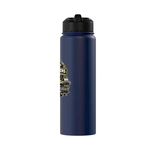 Iron Sharpen's Iron Christian Men Bible Scripture Gym Workou Stainless Steel Insulated Water Bottle - color: Navy Blue