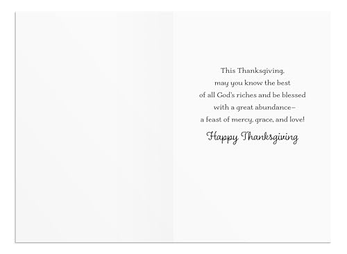 DaySpring - God Bless you at Thanksgiving - 4 Fall Landscape Design Assortment with KJV Scripture - 12 Boxed Cards and Envelopes (J1338)
