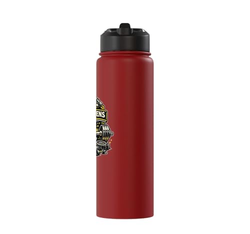 Iron Sharpen's Iron Christian Men Bible Scripture Gym Workou Stainless Steel Insulated Water Bottle - color: Red