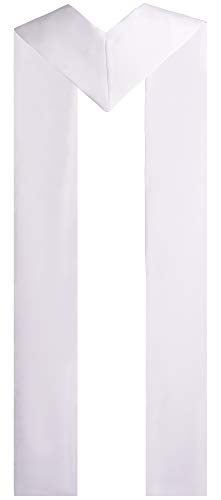 IvyRobes Overlay Clergy Stole With Chi Rho Embroidered 90" Long-4 Colors Available - color: White