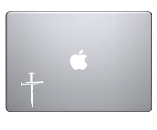 Nail Cross Christian Faith Vinyl Decal Sticker Car Window Laptop Truck Bumper Waterproof - White