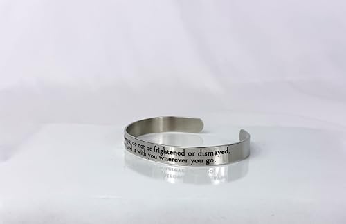 FashionJunkie4Life 925 Sterlin Silver and Stainless Steel Open Cuff Bracelet - color: Joshua 1:9