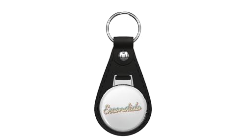 Escondido College Town Script 1 Black Leather Key Chain Keychain