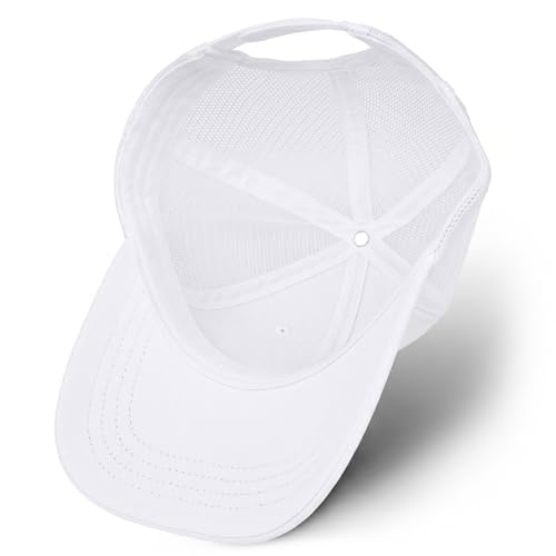 Faith Over Fear Christian Hats for Men Women, American Flag Trucker Hat, Religious Gifts for Thanksgiving Christmas - color: White
