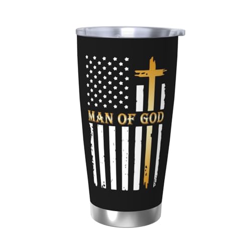 Man of God 20oz Tumbler, Religious Gift for Men - color: Black-Man of God