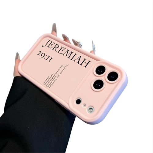 Jeremiah 29:11 Bible Verse Phone Case for iPhone 12, Pink - color: Pink