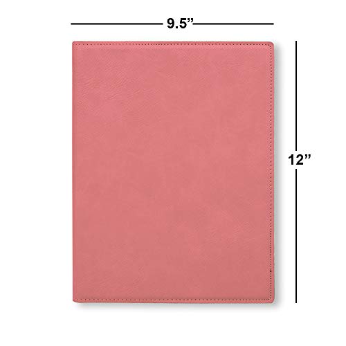 Large 9.5" X 12" Portfolio Notepad, Christian Cross, Personalized Engraving Included (Pink) - color: Pink, size: Large 9.5 X 12
