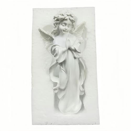 Resin Praying Angel Girl Figurine,Elegant Angel Statue Sculpture,Religious Memorial Collectible Decor for Home Bedroom Living Room Office Desk,Inspirational Gift for Women Friends Family