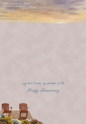 KJV Evening Deck View Anniversary Card, 1 Count - color: Evening Deck View