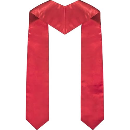 Clergy Stole & Choir Stole with Cross Embroidery 60'' (Pink) - color: Red