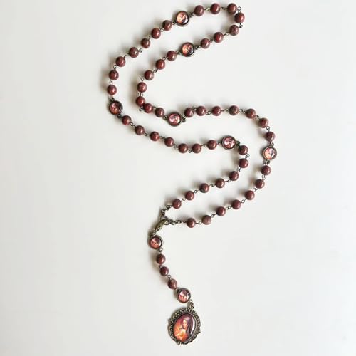 Seven Sorrows of Mary Rosary Chaplet 8mm Agate Beads Catholic Jewelry Necklace for Women Men - color: style 2